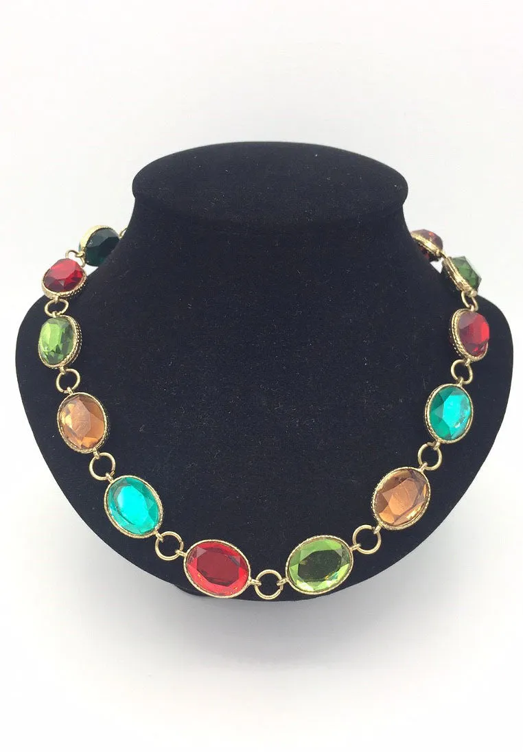 สร้อยคอเเฟชั่นเเต่งคริสตัล - Stylish Necklace With Cystals