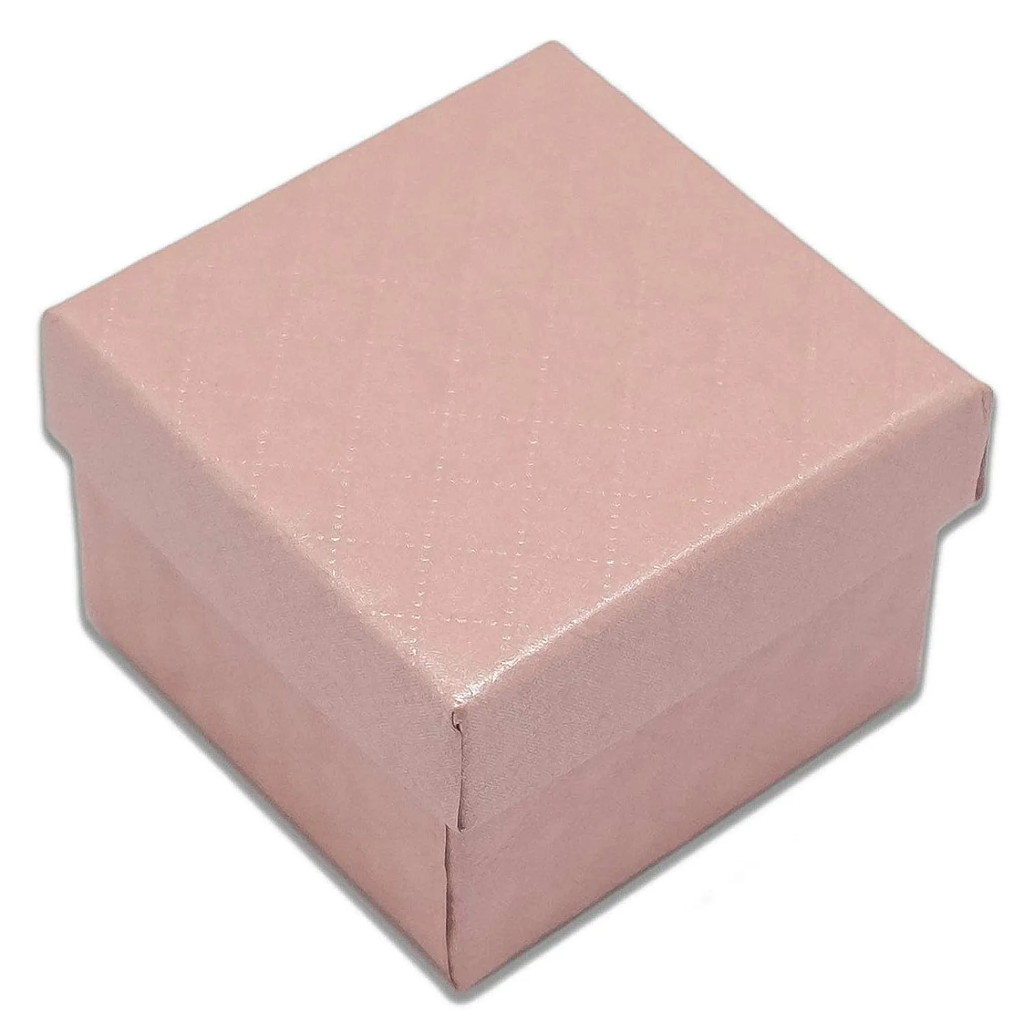 1 3/4" x 1 3/4" Pink Diamond Pattern Cardboard Jewelry Box