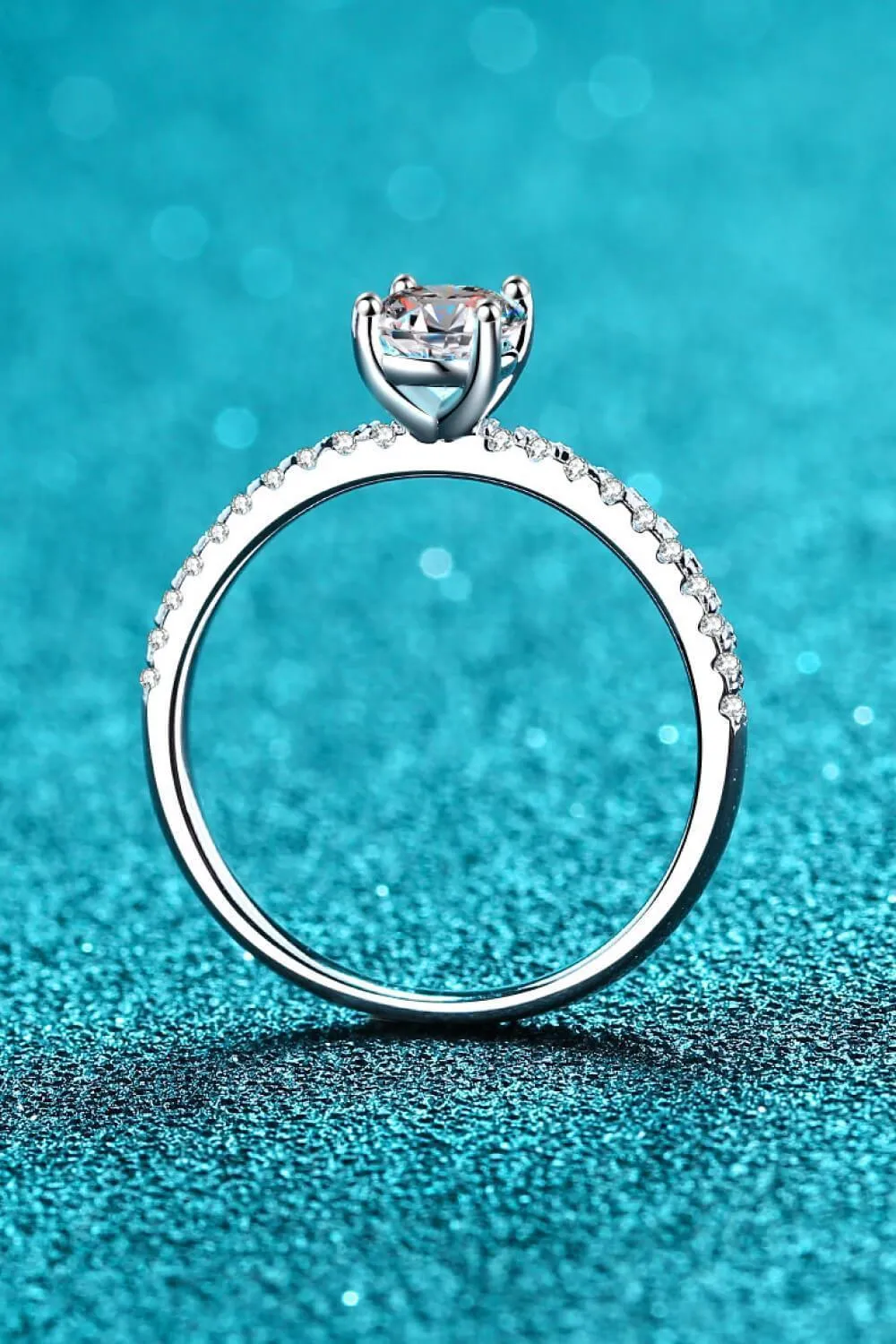 1 Carat Oval Moissanite Ring Sterling Silver