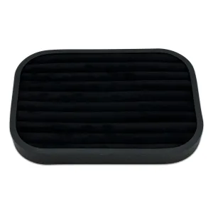 10 5/8" x 7 5/8" Black Brushed Aluminum Black Velvet 9 Row Ring Display Tray