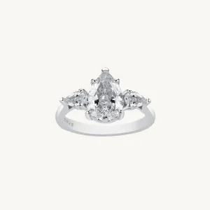 1.0 ct Teardrop Moissanite Diamond Ring