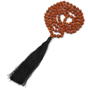 108 Japa Mala Rudraksha Beaded Knotted Necklace Meditation Yoga Prayer Jewelry 108 Japa Mala Rudraksha Beaded Knotted Necklace Meditation Yoga Prayer Jewelry