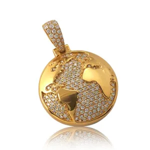 10K 0.75CTW HALF GLOBE DIAMOND PENDANT