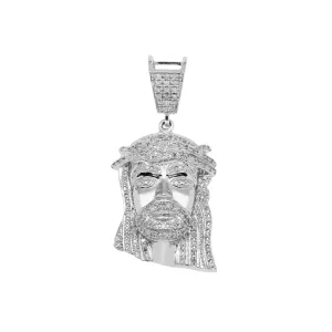 10K GOLD ROUND DIAMOND JESUS HEAD PENDANT 0.31 CT
