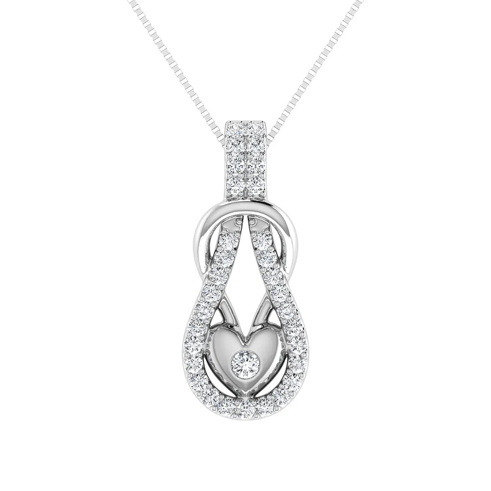 10K White Gold 1/4 Ct.Tw. Diamond Shimmering Pendant