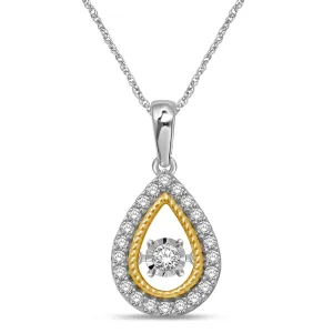 10K White Gold 1/4 Ctw Diamond Fashion Pendant