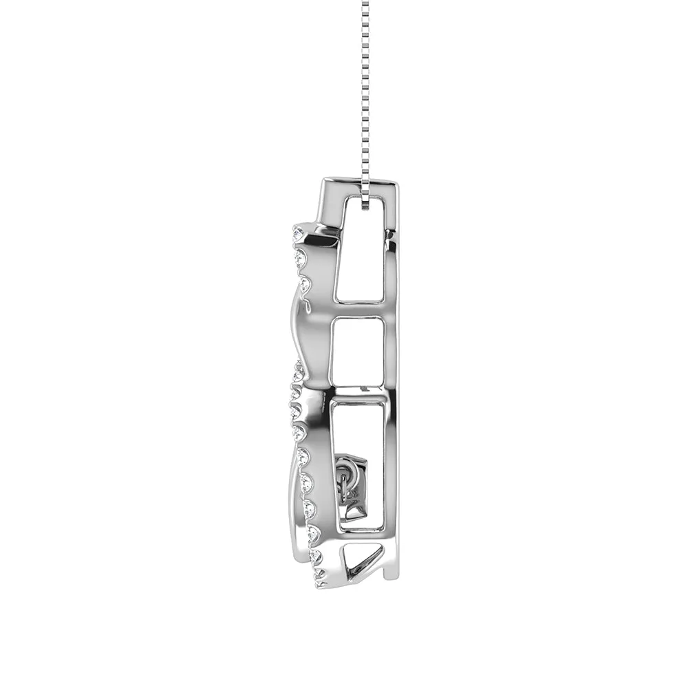 10K White Gold 1/5 Ct.Tw. Diamond Shimmering Pendant