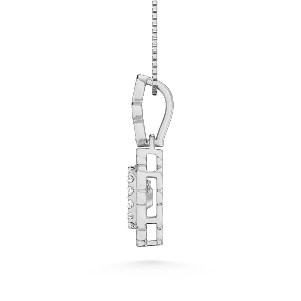 10K White Gold 2/5 Ctw Diamond Fashion Pendant