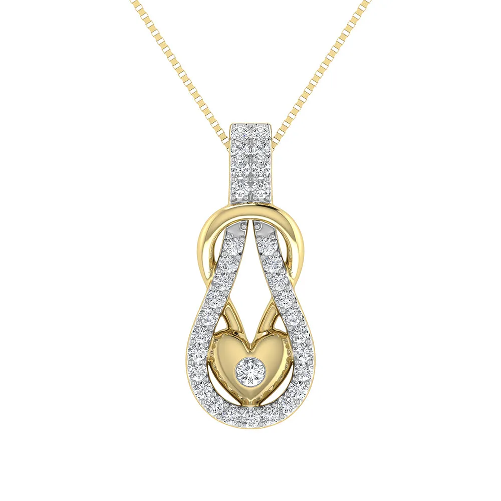 10K Yellow Gold 1/4 Ct.Tw. Diamond Shimmering Pendant