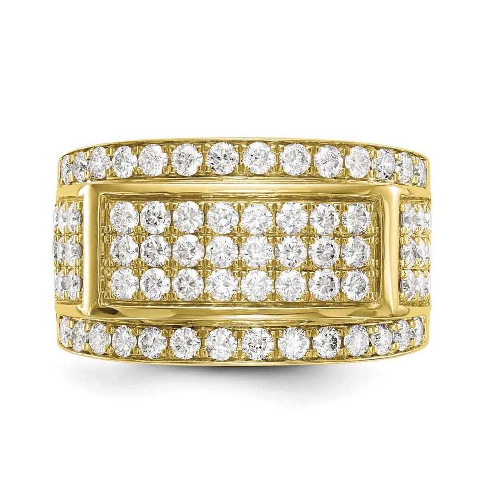 10k Yellow Gold Lab Grown Diamond Wedding Band Ring 3Ct Clarity- VS Color- G-H