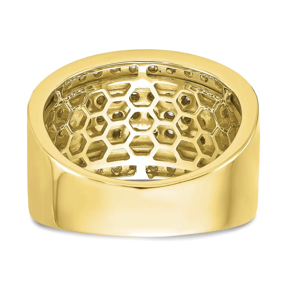 10k Yellow Gold Lab Grown Diamond Wedding Band Ring 3Ct Clarity- VS Color- G-H