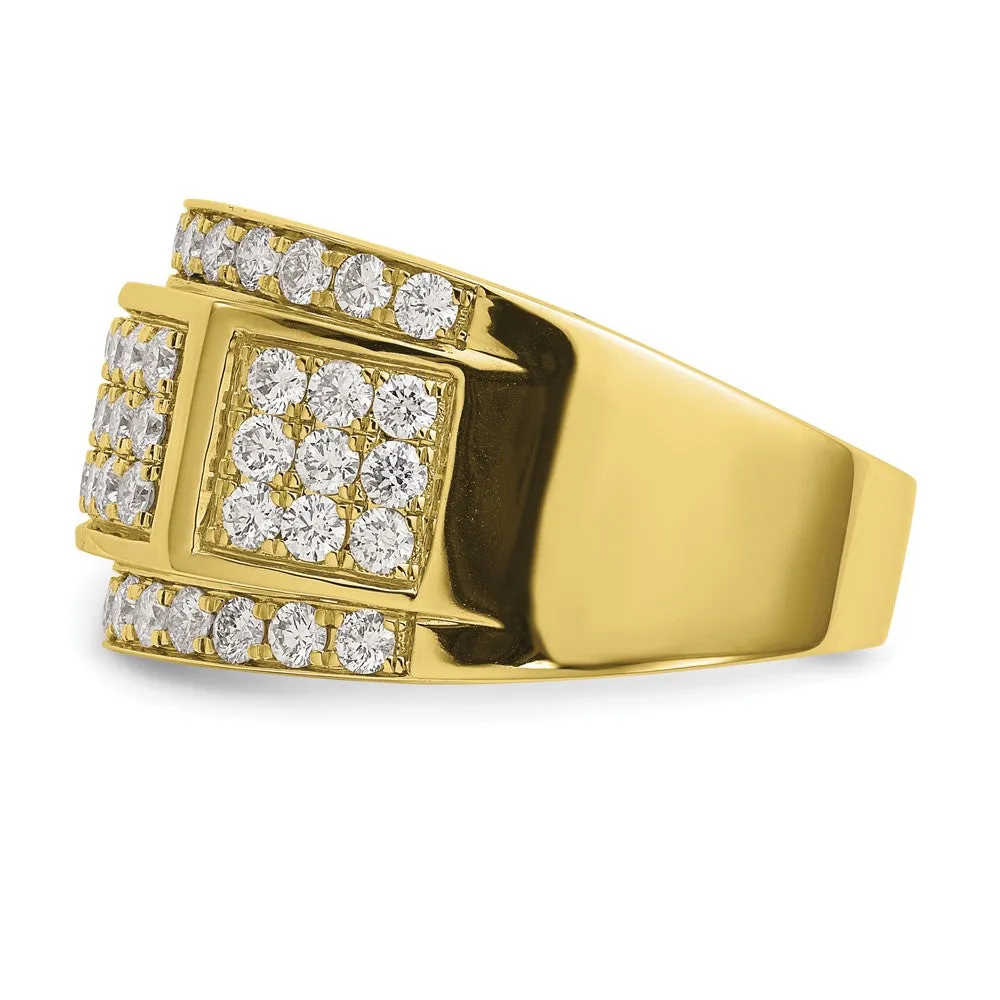 10k Yellow Gold Lab Grown Diamond Wedding Band Ring 3Ct Clarity- VS Color- G-H