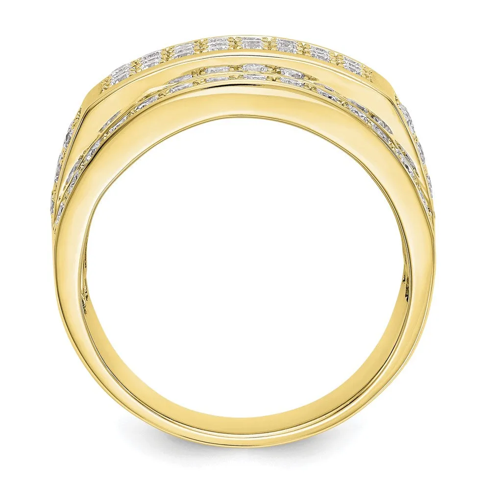 10k Yellow Gold Lab Grown Diamond Wedding Band Ring 3Ct Clarity- VS Color- G-H