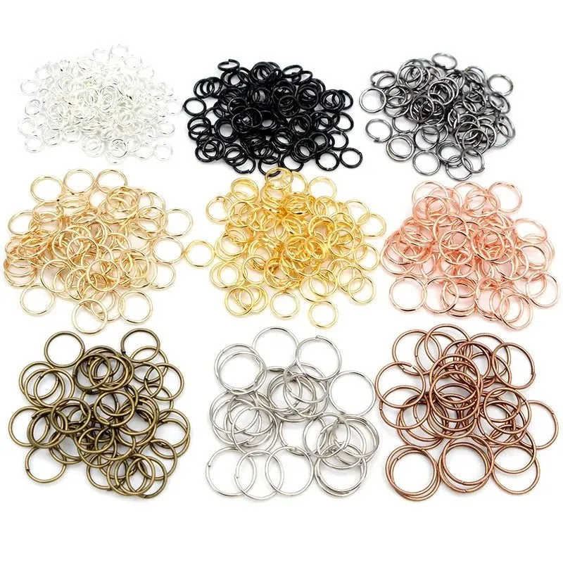 10pcs Jewellery Open Jump Rings 8mm-12mm Single Loop KC Gold Rhodium Light Silver Gold Key Rings Small Keyring