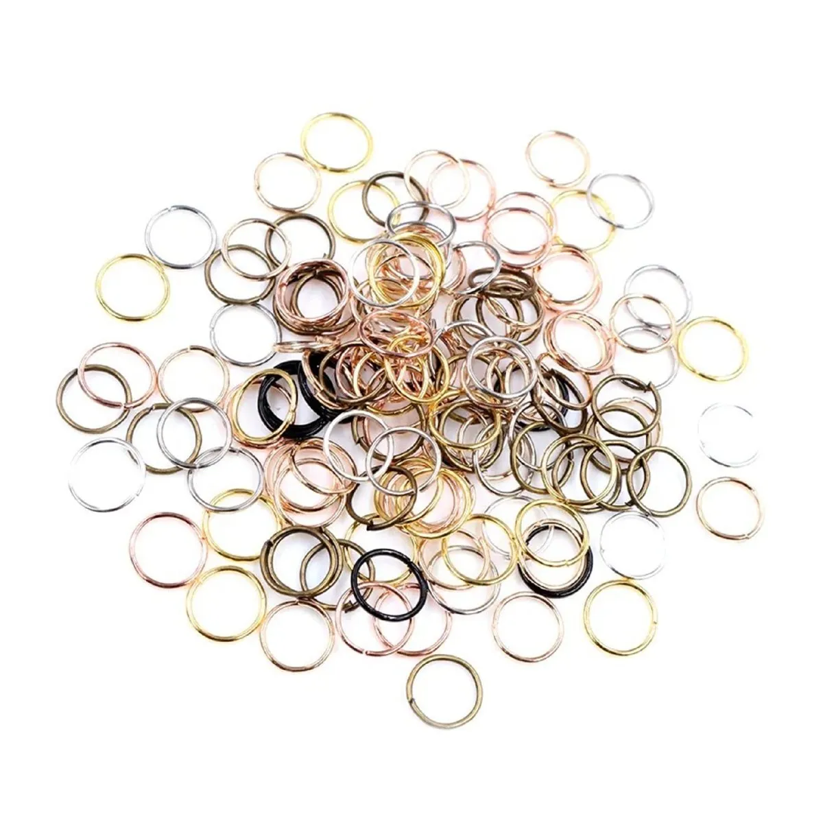 10pcs Jewellery Open Jump Rings 8mm-12mm Single Loop KC Gold Rhodium Light Silver Gold Key Rings Small Keyring