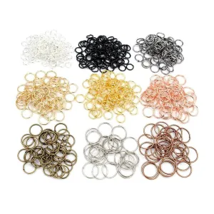 10pcs Jewellery Open Jump Rings 8mm-12mm Single Loop KC Gold Rhodium Light Silver Gold Key Rings Small Keyring