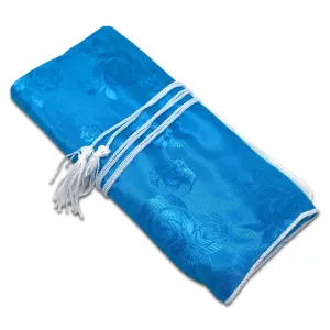 11 1/2" x 8 1/2" Blue Floral Pattern Jewelry Case Roll