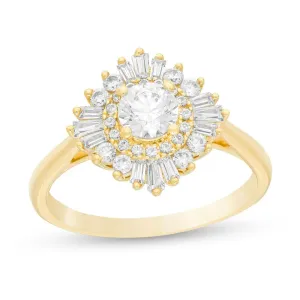 1/2 Cttw Princess-Cut Diamond Double Frame Engagement Ring in 10K White Gold (0.5 Ct, I-I2)