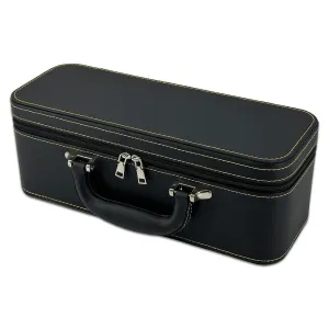 12" x 4 1/2" Black Leatherette Jewelry Travel Case