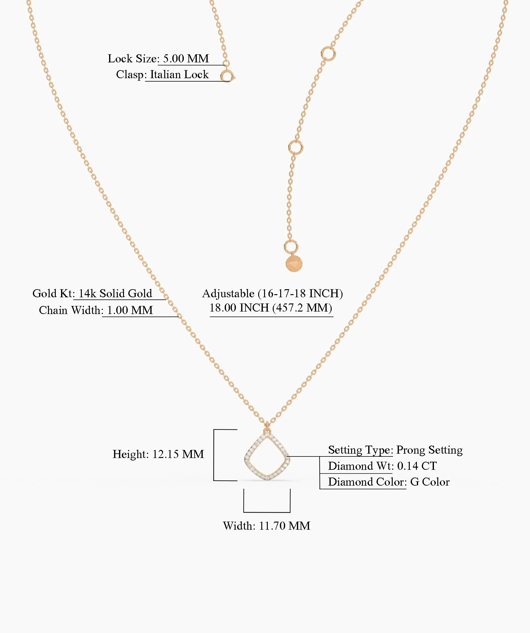 14K Gold Diamond Geometric Pendant