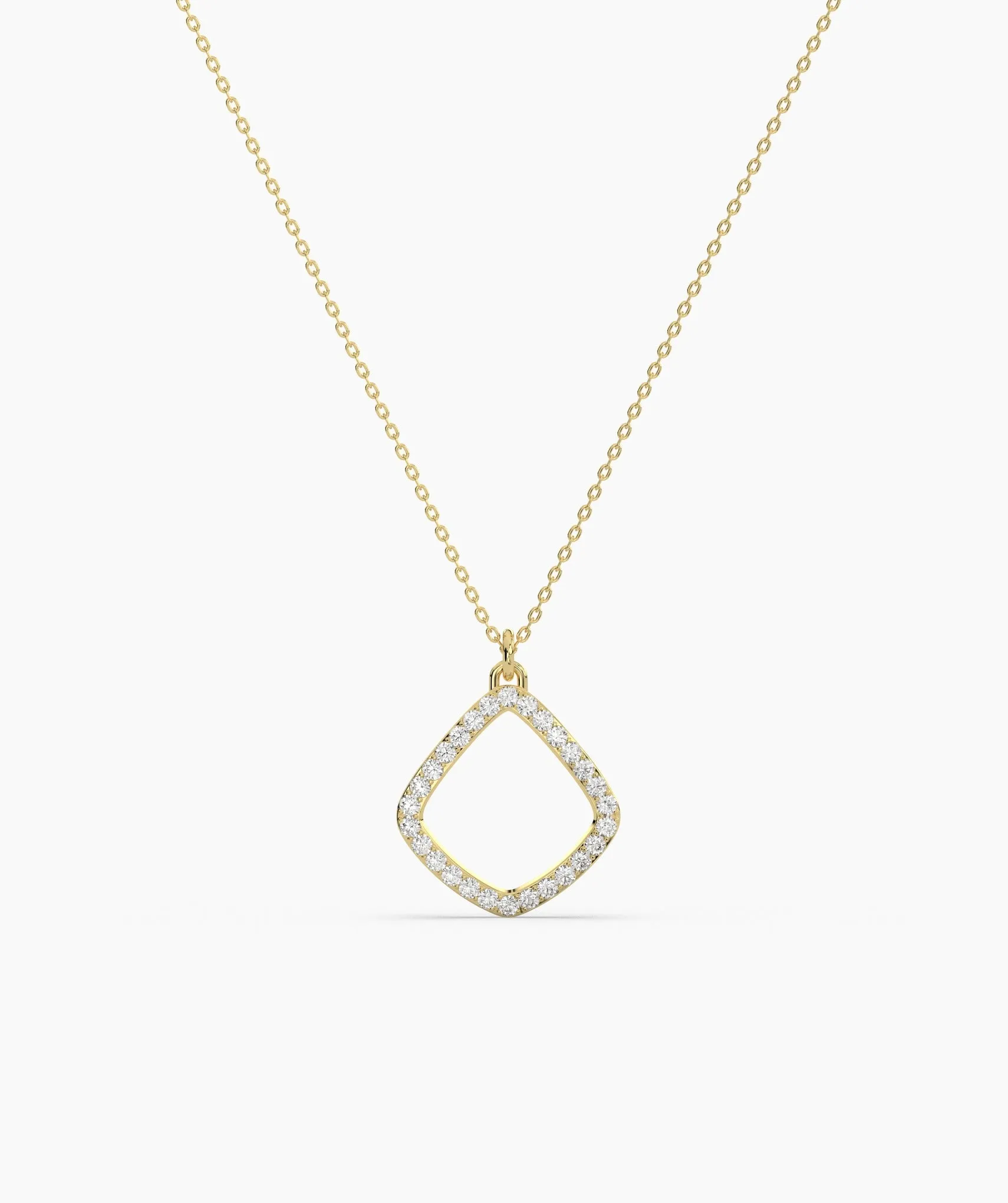 14K Gold Diamond Geometric Pendant