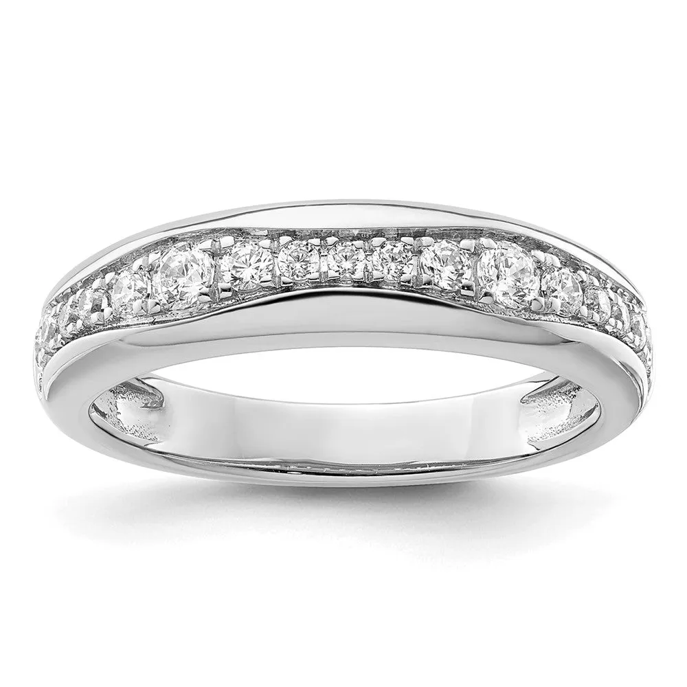 14k Gold Lab Grown Diamond Wedding Band Ring 0.4Ct Clarity- VS Color- G-H