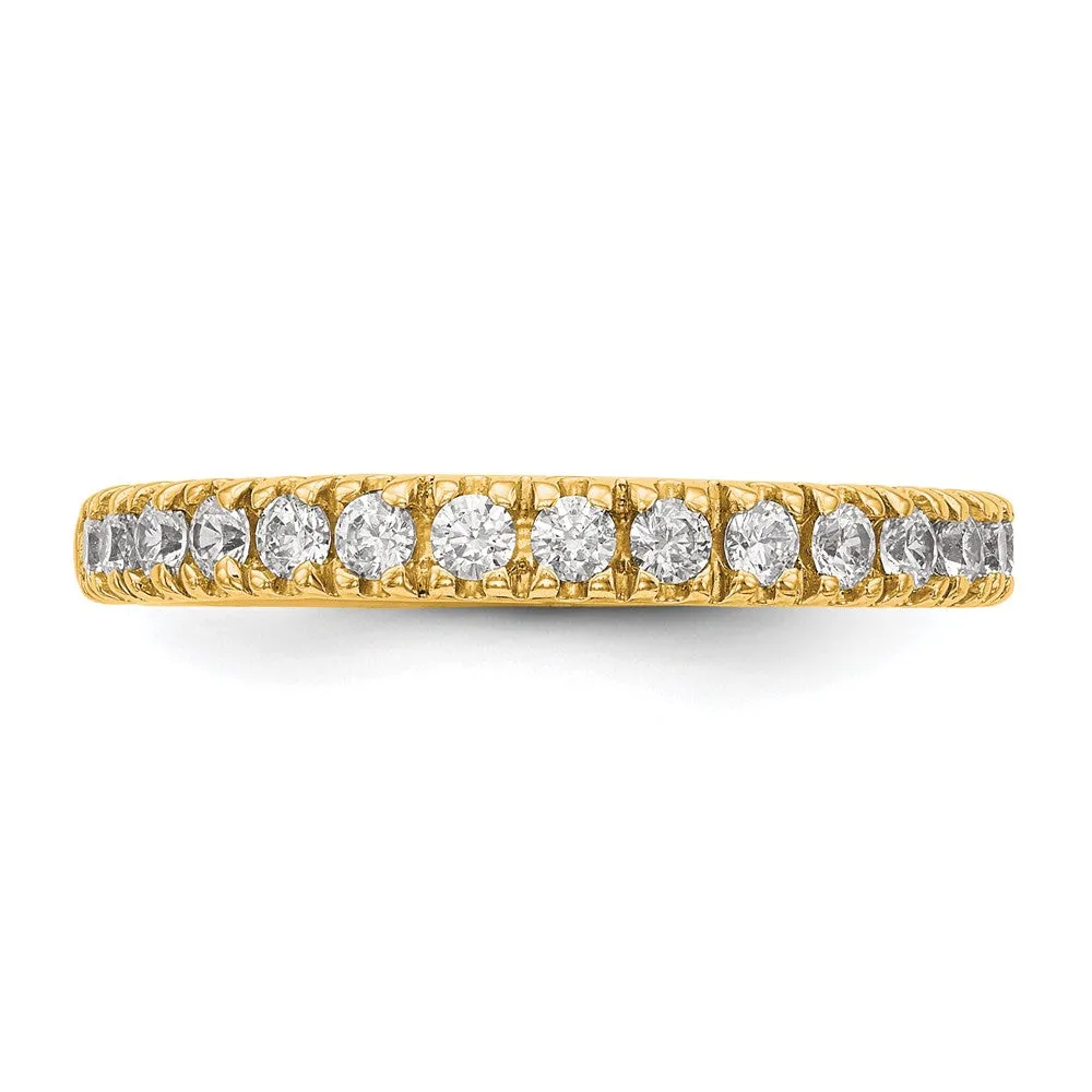 14k Gold Lab Grown Diamond Wedding Band Ring 1/2Ct Clarity- VS Color- D-E
