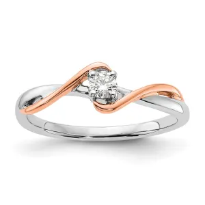 14k Two-tone Lab Grown Diamond Wedding Band Ring 0.12Ct Clarity- VS Color- G-H