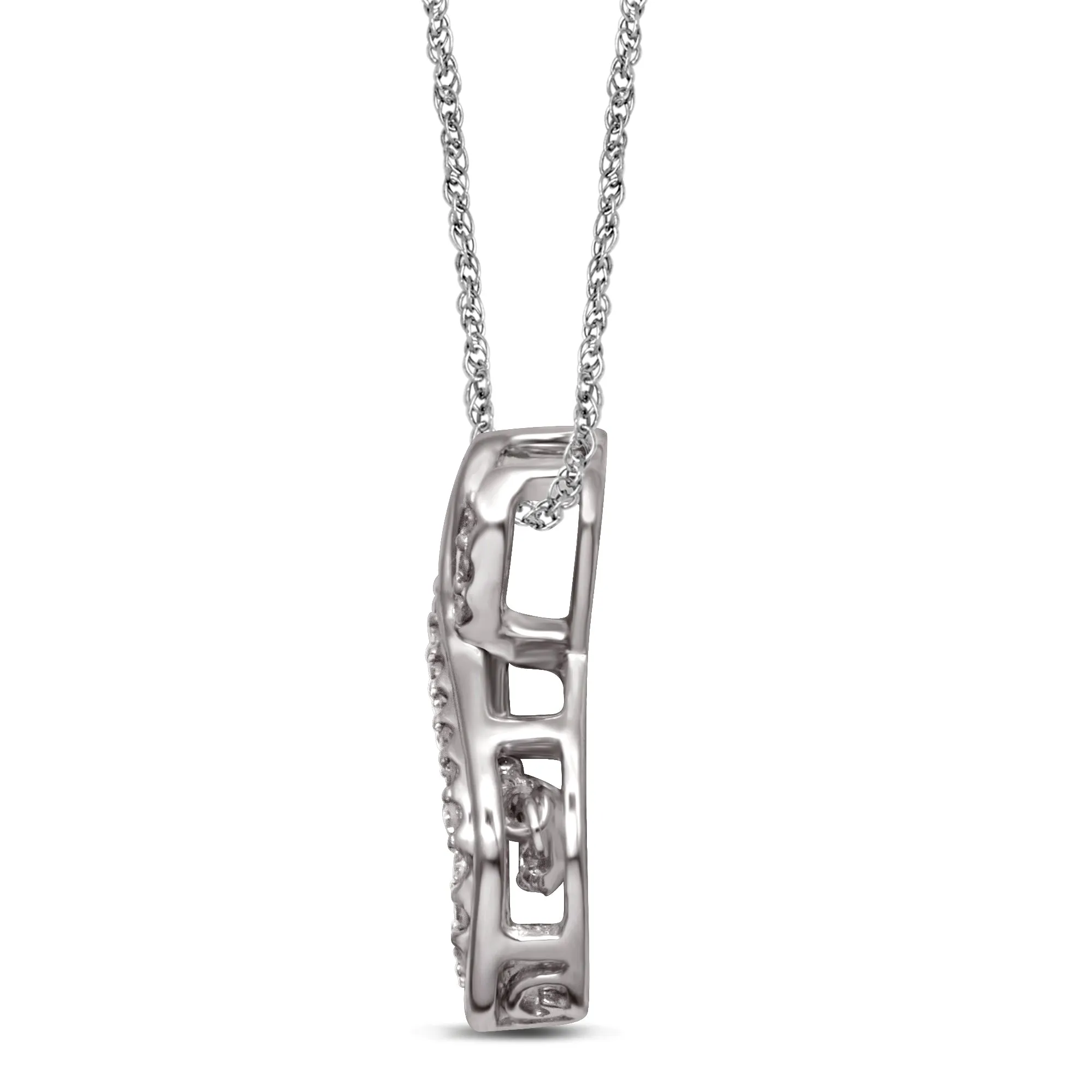 14K White Gold 1/5 Ct.Tw. Moving Diamond Fashion Pendant