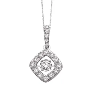 14K White Gold 5/8 Ct.Tw.Diamond Moving Diamond Pendant