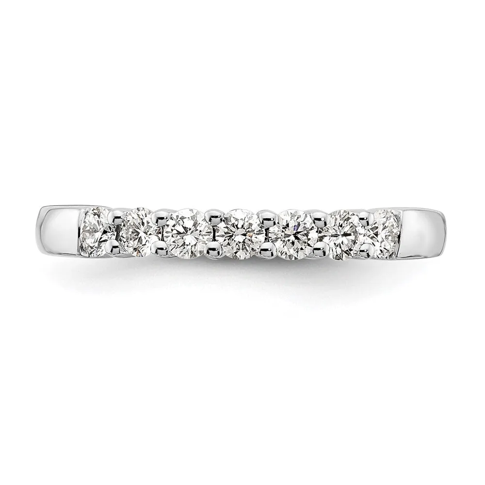 14k White Gold Lab Grown Diamond 7-Stone Band Ring 1/2Ct Clarity- VS Color- G-H