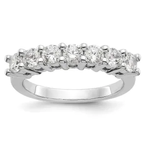 14k White Gold Lab Grown Diamond 7-Stone Wedding Band Ring 3/4Ct Clarity- VS Color- D-E