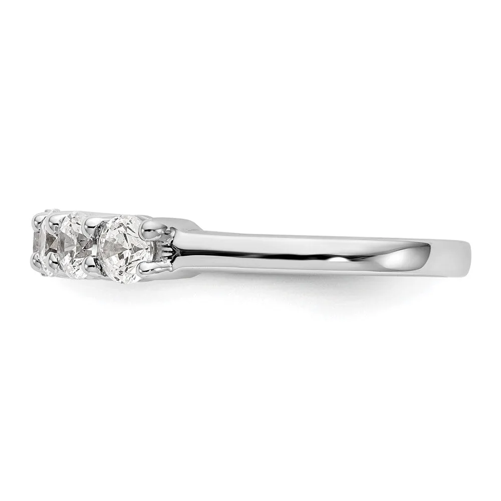 14k White Gold Lab Grown Diamond 7-Stone Wedding Band Ring 3/4Ct Clarity- VS Color- D-E