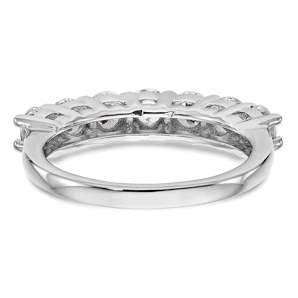 14k White Gold Lab Grown Diamond 7-Stone Wedding Band Ring 3/4Ct Clarity- VS Color- D-E