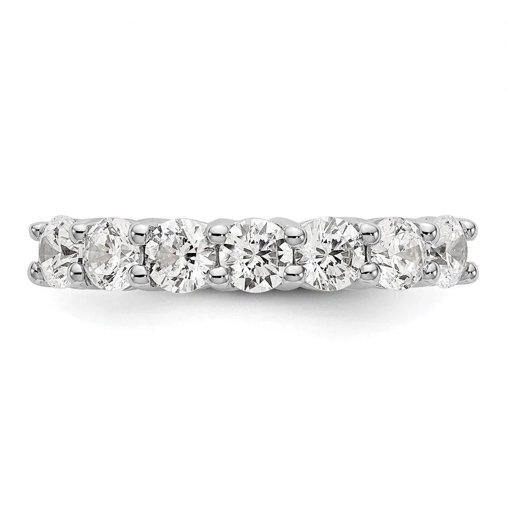 14k White Gold Lab Grown Diamond 7-Stone Wedding Band Ring 3/4Ct Clarity- VS Color- D-E