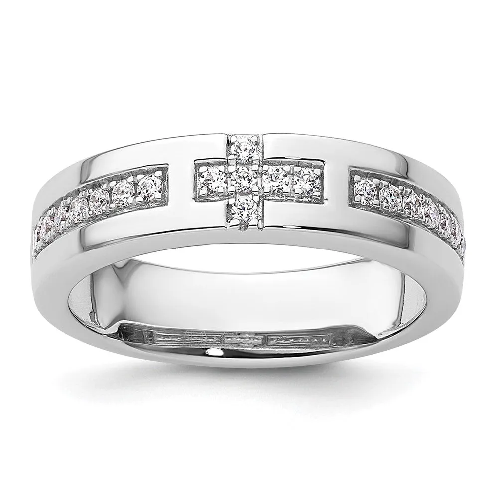 14k White Gold Lab Grown Diamond Wedding Band Ring 1/5Ct Clarity- VS Color- G-H