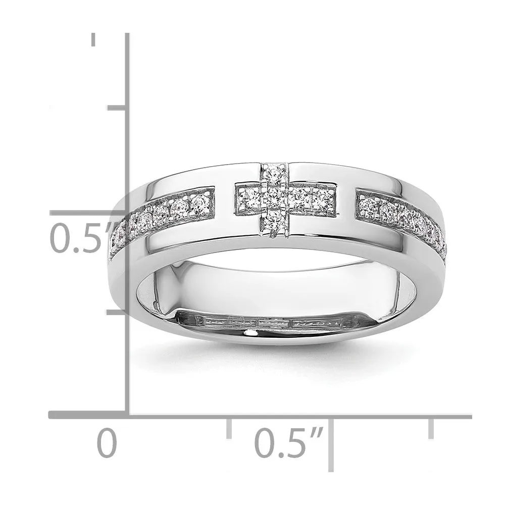 14k White Gold Lab Grown Diamond Wedding Band Ring 1/5Ct Clarity- VS Color- G-H