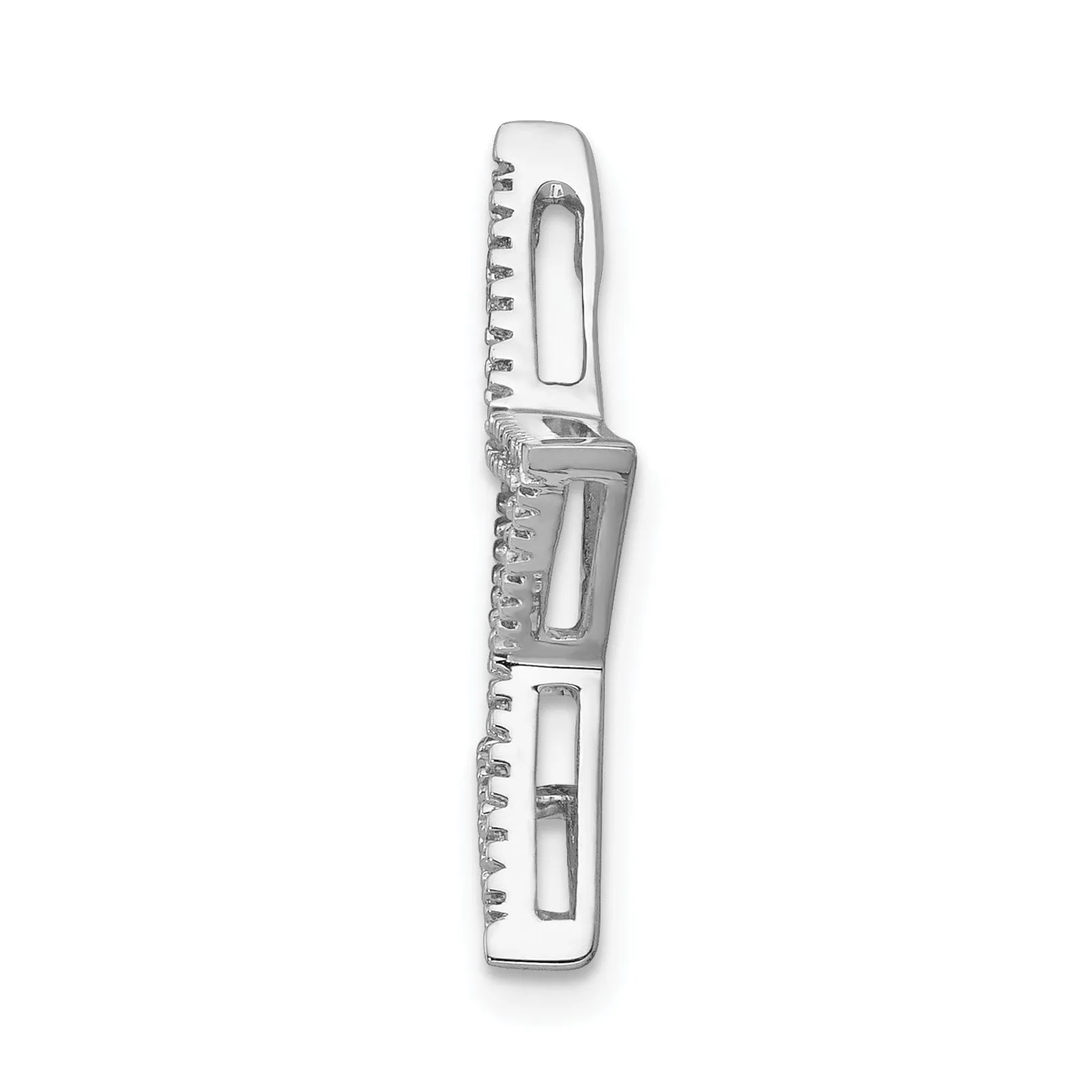 14k White Gold Polished Finish Large Diamond Star Chain Slide will not fit omega chains