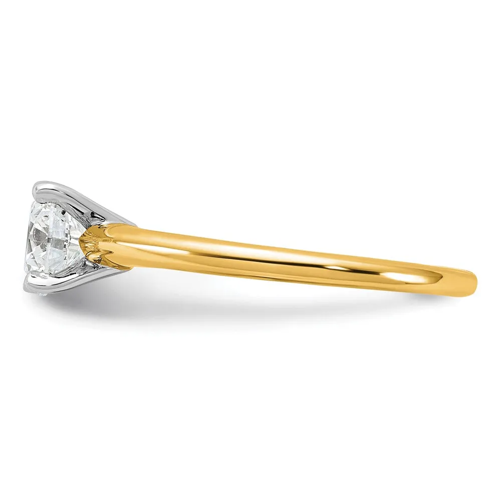14K Yellow Gold 1 Ct Round Lab Grown Diamond Solitaire Engagement Ring