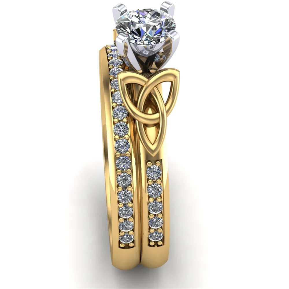 14K Yellow Gold Celtic Bridal Set AYLIN-1S-SET-YELLOW