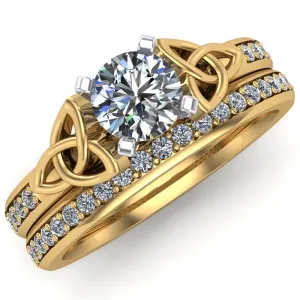14K Yellow Gold Celtic Bridal Set AYLIN-1S-SET-YELLOW