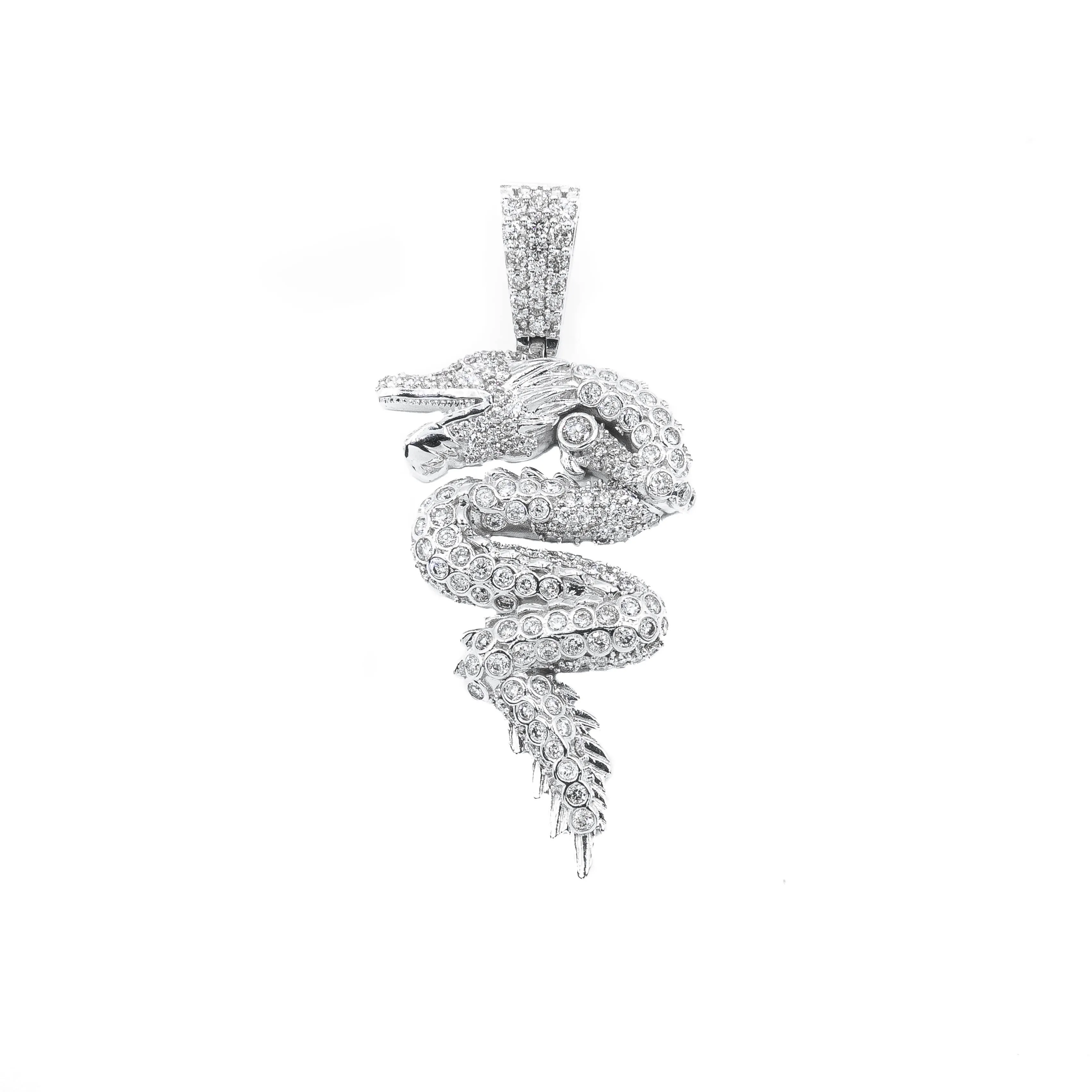 14k Yellow Gold  Dragon Pendant 1.6 CTW