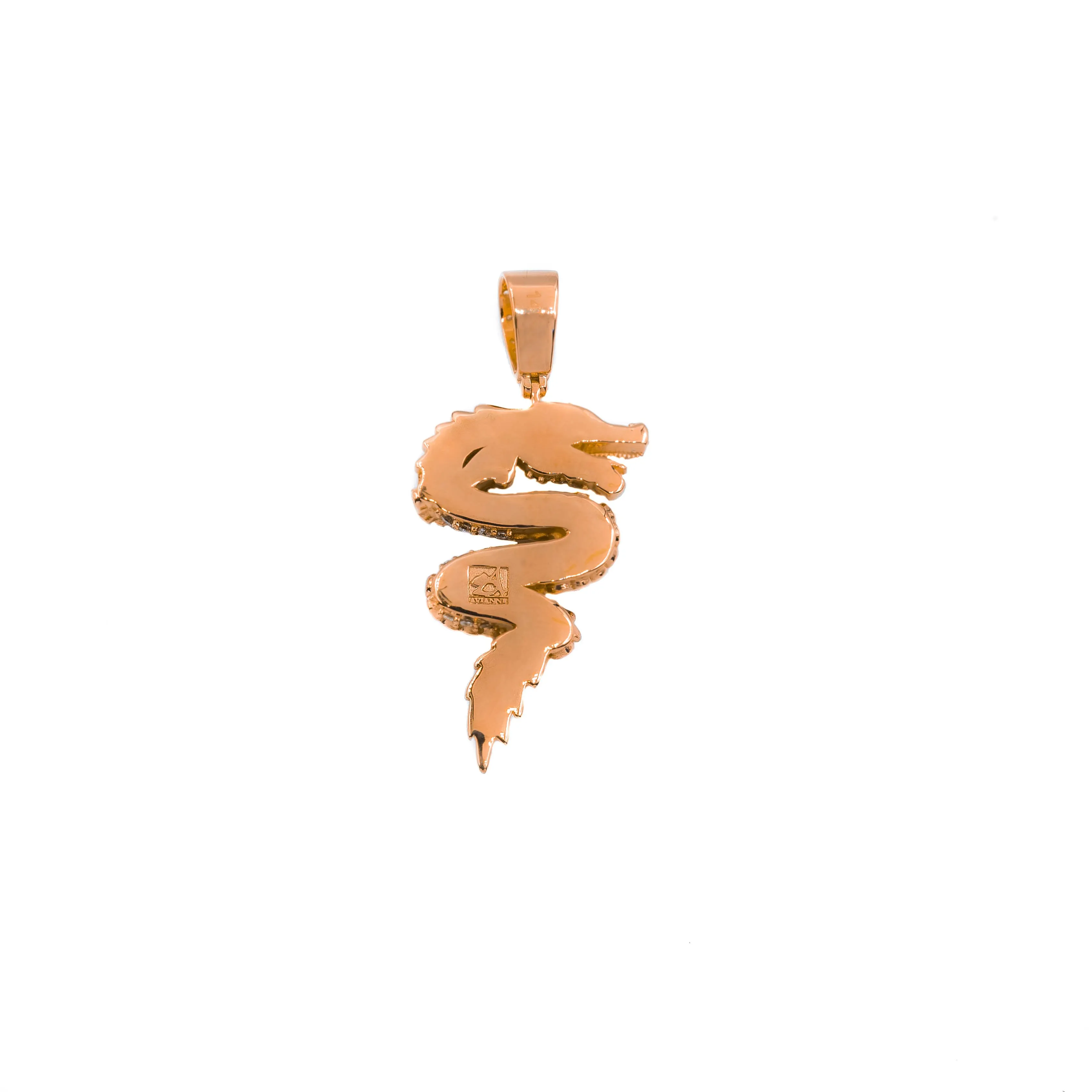14k Yellow Gold  Dragon Pendant 1.6 CTW