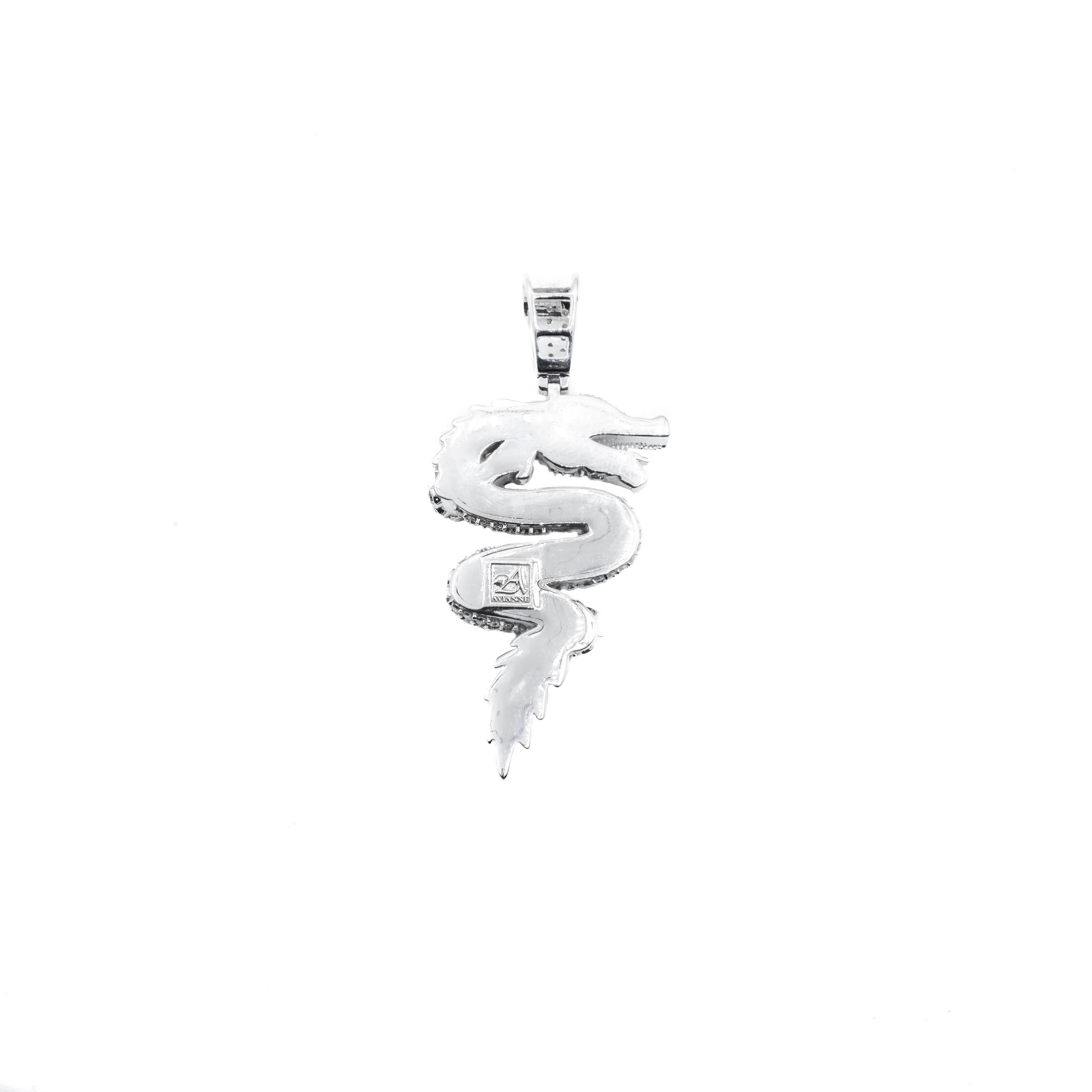 14k Yellow Gold  Dragon Pendant 1.6 CTW