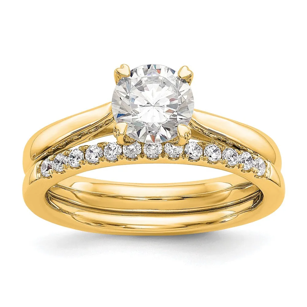 14k Yellow Gold Lab Grown Diamond Wedding Band Ring 1/2Ct Clarity- VS Color- D-E