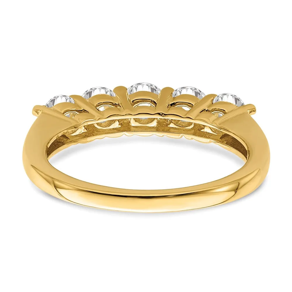 14k Yellow Gold Lab Grown Diamond Wedding Band Ring 1.33Ct Clarity- VS Color- D-E