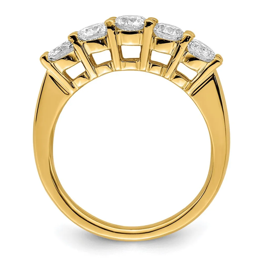 14k Yellow Gold Lab Grown Diamond Wedding Band Ring 1.33Ct Clarity- VS Color- D-E