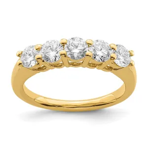 14k Yellow Gold Lab Grown Diamond Wedding Band Ring 1.33Ct Clarity- VS Color- D-E