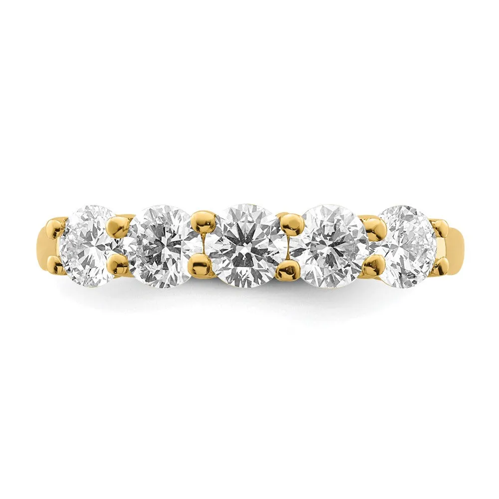 14k Yellow Gold Lab Grown Diamond Wedding Band Ring 1.33Ct Clarity- VS Color- D-E