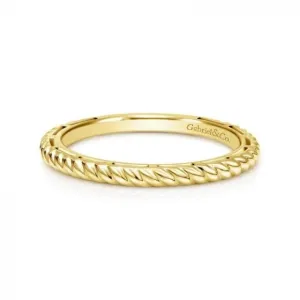 14k yellow gold ring/band with rope pattern LR4582Y4JJJ